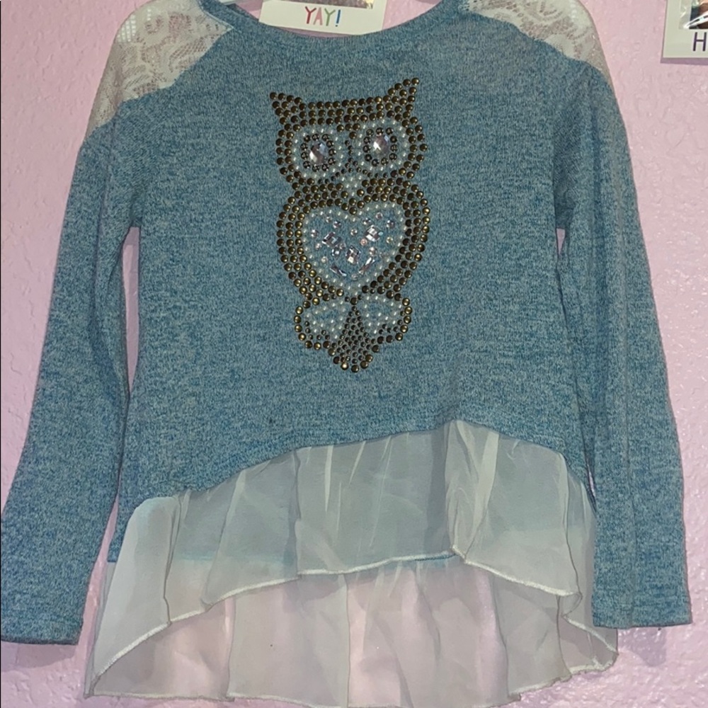 Beautees lacy owl sweater